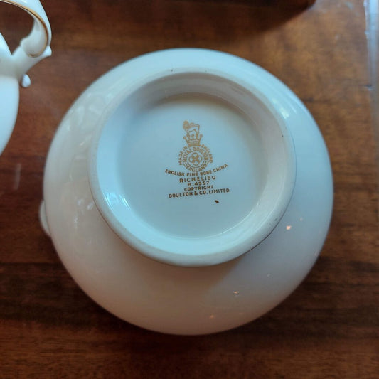 RARE RICHELIEU Royal Doulton H4957 Cream and Sugar (Iid missing) - The URBANARY Home and Garden