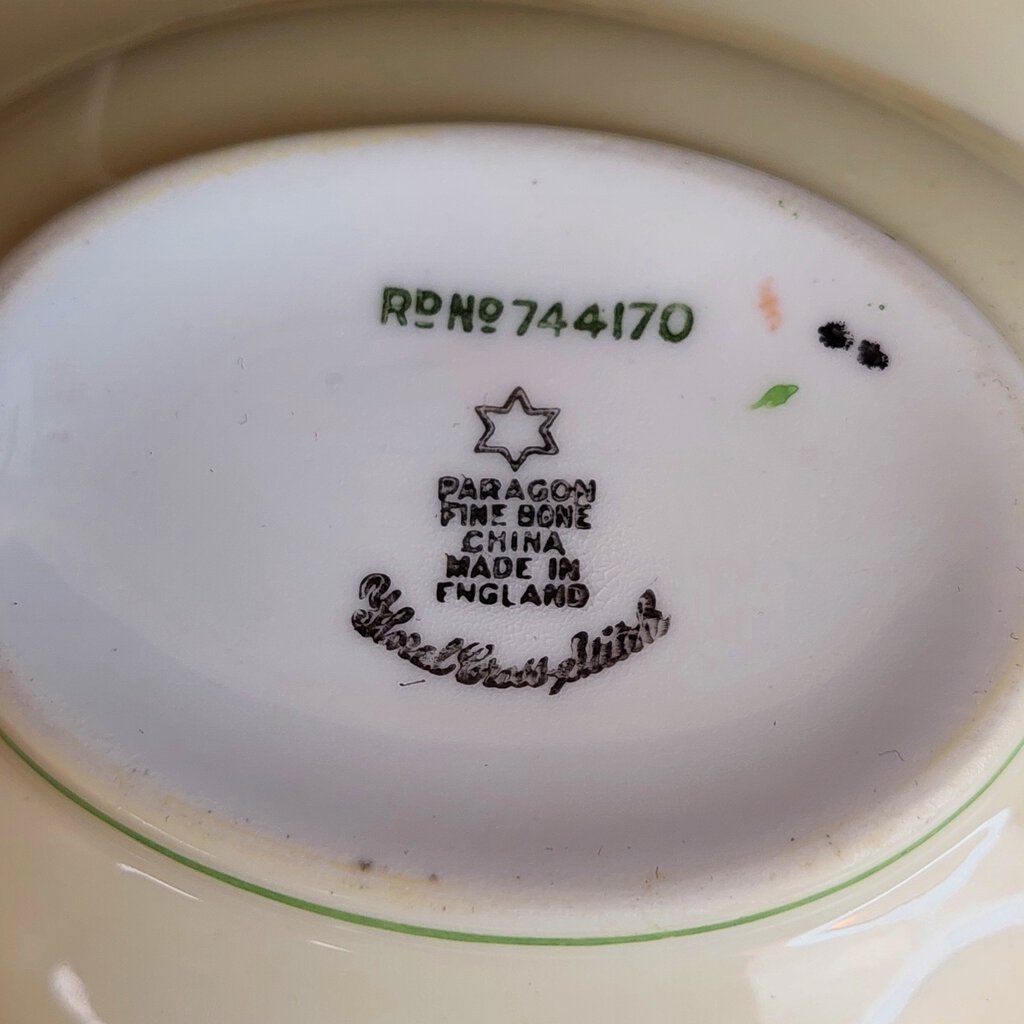 1920s 7 Piece Paragon Star FLORAL CROSS STITCH Cake, Dessert, Cream, Sugar Rd.744170 No.F1674 - The URBANARY Home and Garden