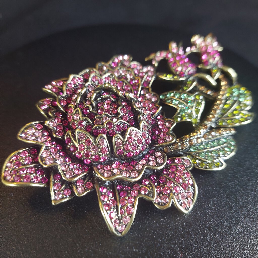 HEIDI DAUS Moody Hue Rose Crystal Brooch