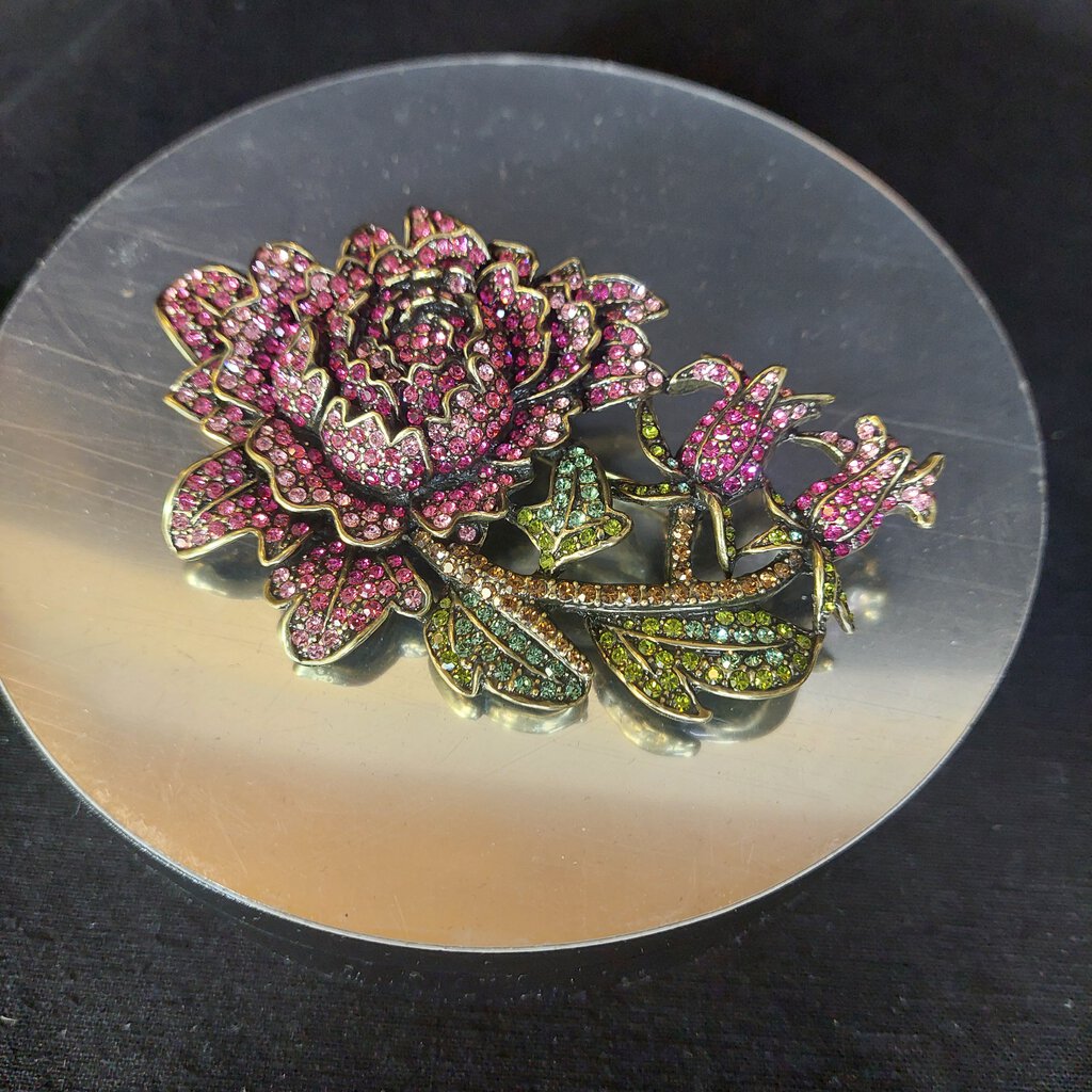 HEIDI DAUS Moody Hue Rose Crystal Brooch