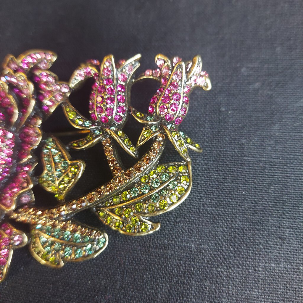 HEIDI DAUS Moody Hue Rose Crystal Brooch
