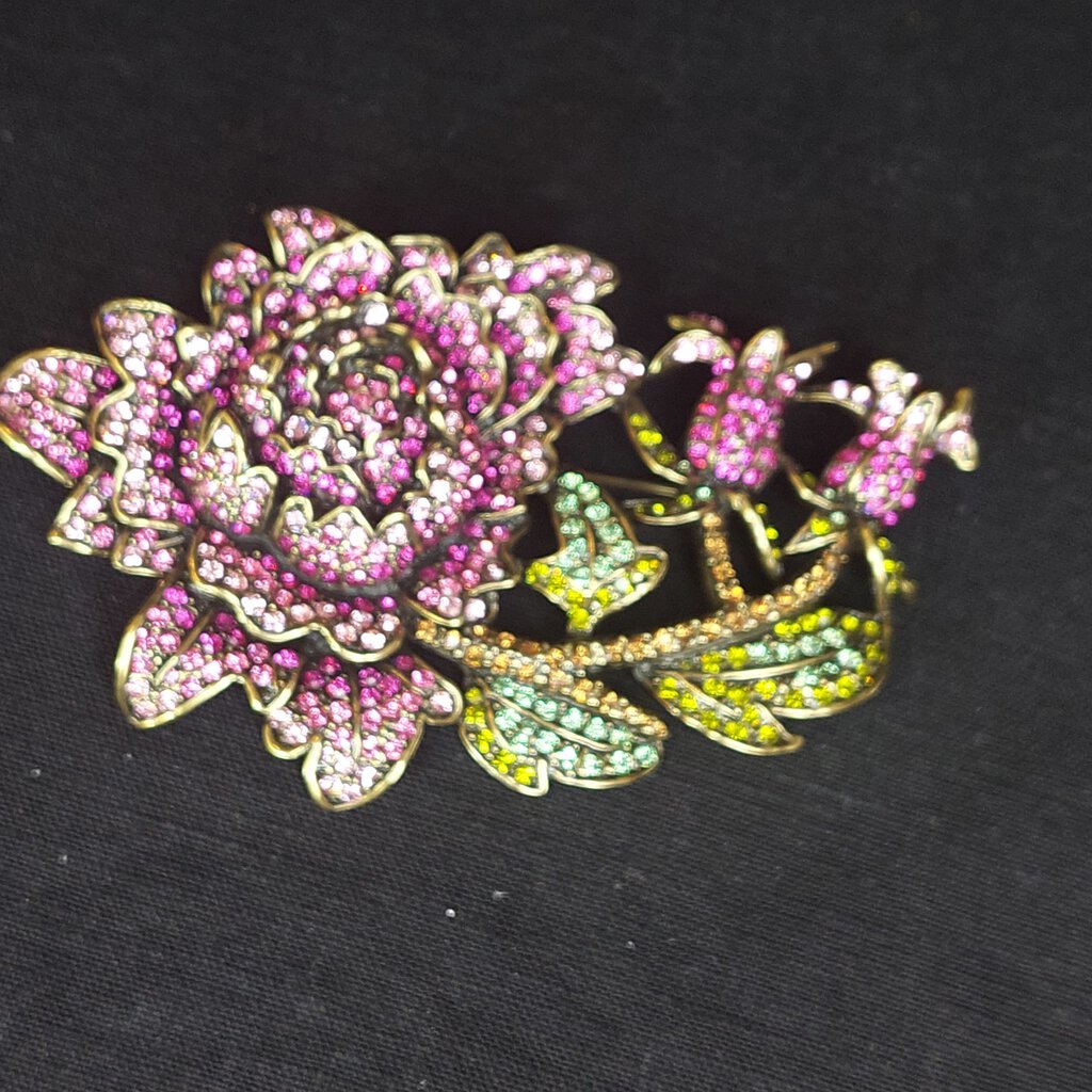 HEIDI DAUS Moody Hue Rose Crystal Brooch