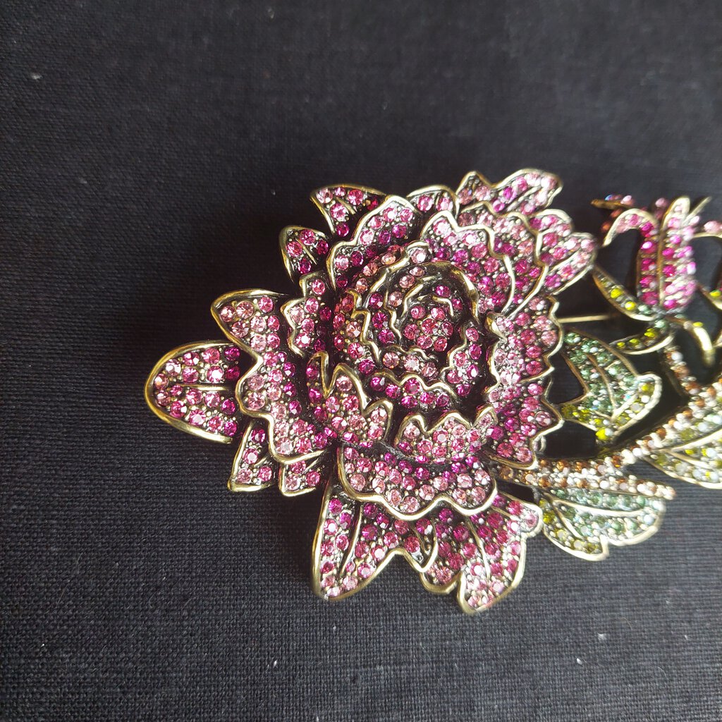 HEIDI DAUS Moody Hue Rose Crystal Brooch