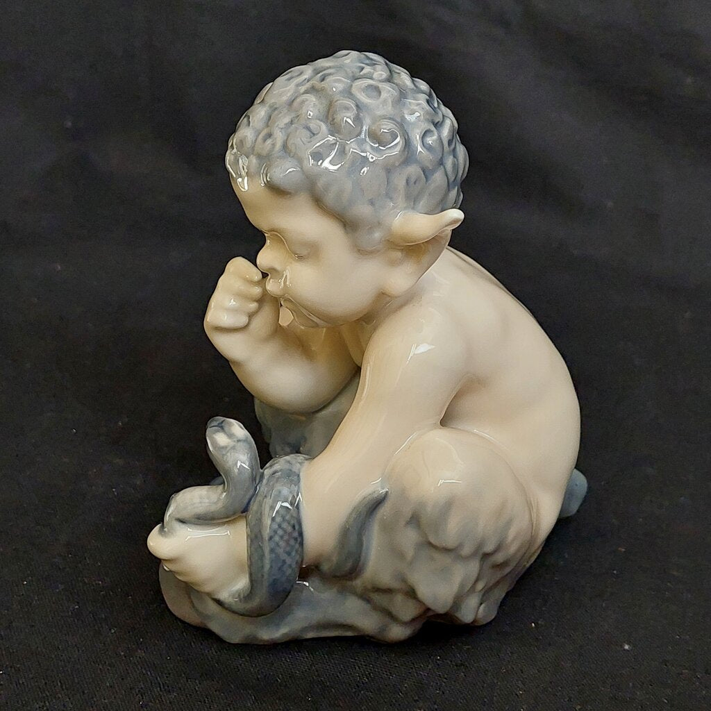 Royal Copenhagen FAUN (Satyr, Pan) AND SNAKE Figurine by Christian Thomsen