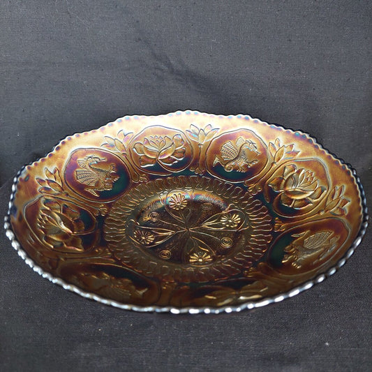 Rare 1910 Fenton Glass Dragon & Lotus Bowl Uranium - The URBANARY Home and Garden