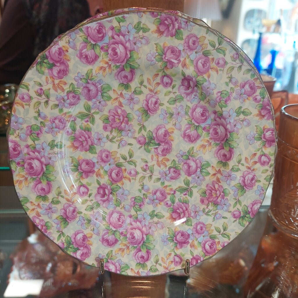 RARE 4 English Rose Chintz 6.75 inch Plates by Royal Winton #381