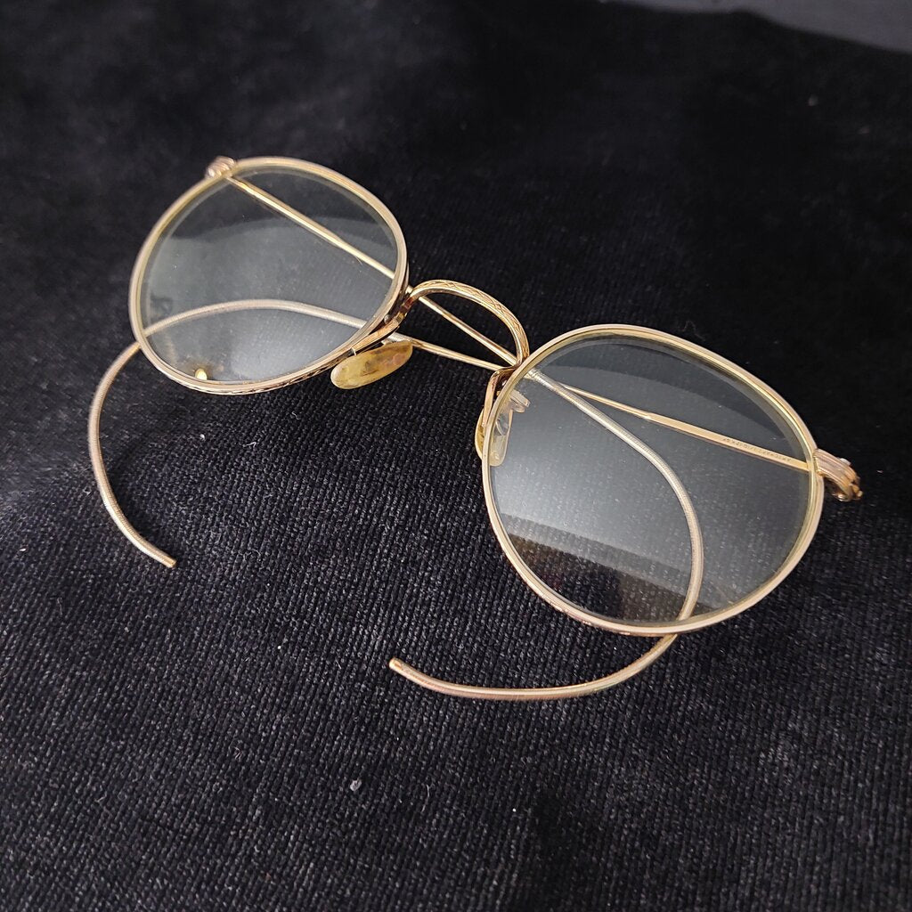 1930s Art-craft Eyeglasses 12k Gold Filled Wire Rim Cable Temple - The URBANARY Home and Garden