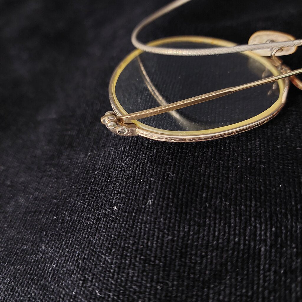 1930s Art-craft Eyeglasses 12k Gold Filled Wire Rim Cable Temple - The URBANARY Home and Garden