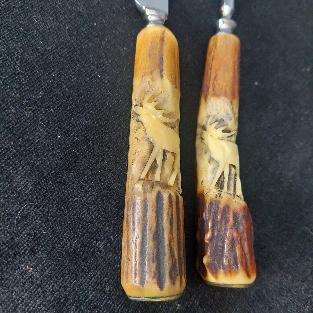 Solingen Rostfrei Knife Fork Stag Antler Handle Set 17 Pc Karl Kimmel - The URBANARY Home and Garden