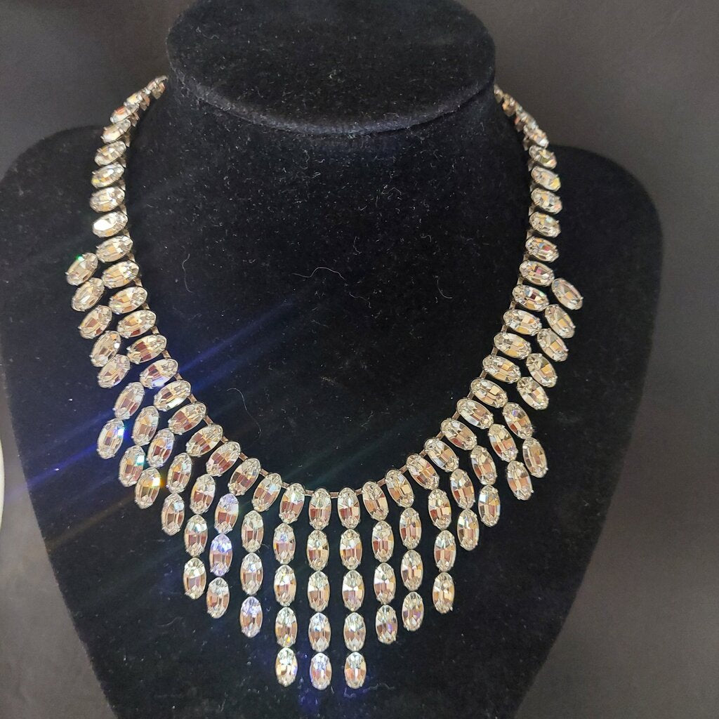 1950 Fenichel NYC Austrian Crystal Bib Necklace 12 to 15 inches long