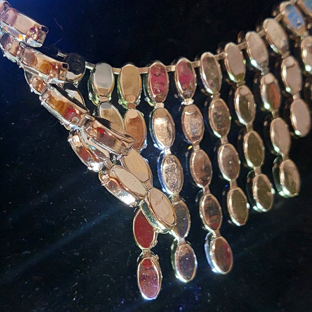 1950 Fenichel NYC Austrian Crystal Bib Necklace 12 to 15 inches long