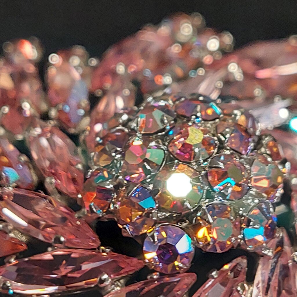 Sherman Brooch RARE Signed Austrian Marquise Cut Crystal Swirl Starburst