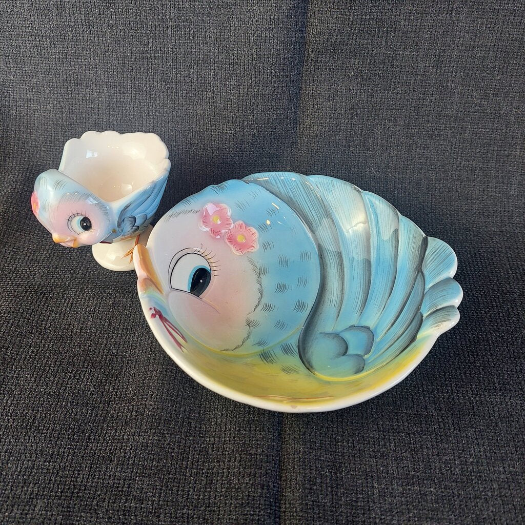 1950 Lefton Bluebird Egg Cup and ESD Bluebird Bowl 7025 Japan - The URBANARY Home and Garden