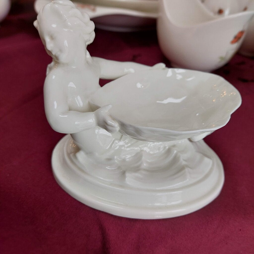 Royal Worcester Mermaid Merman 349 Blanc de Chine Salt Cellar Porcelain Figurine
