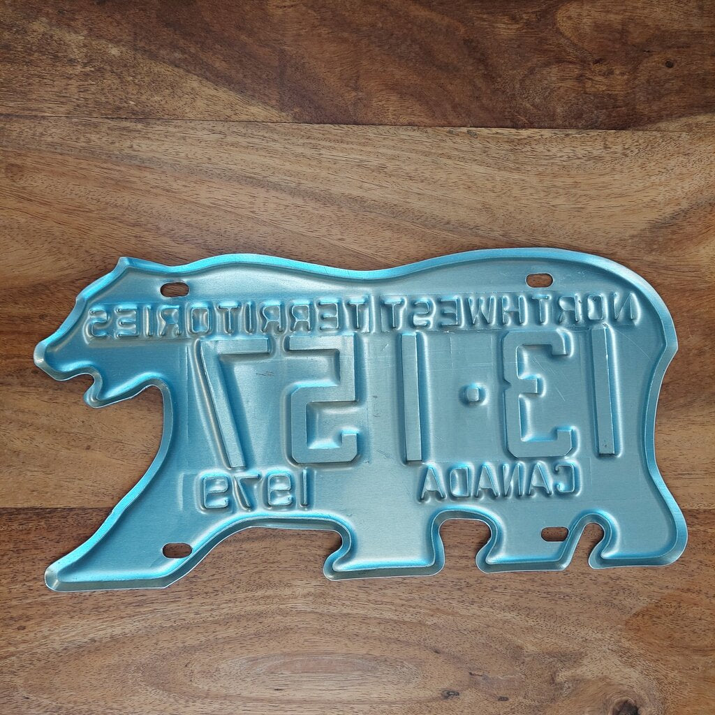 1979 Northwest Territories Canada Polar Bear Licence Plate