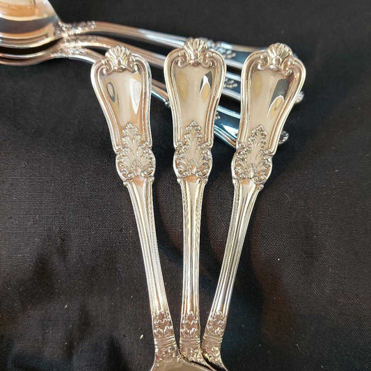 6 BIRKS Regency Plate RICHMOND Large Soup Spoons 6 5/8 Inches