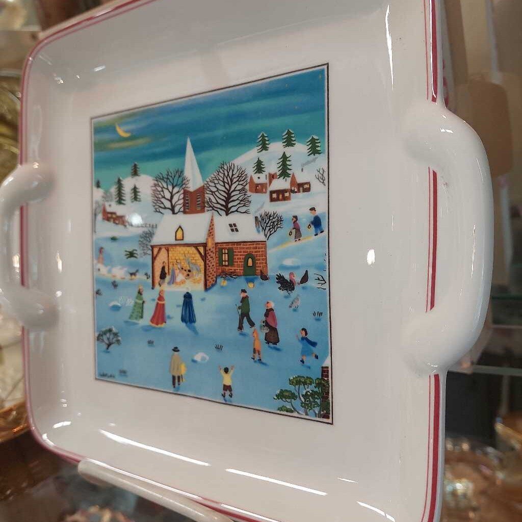 Villeroy & Boch Square Cake Platter Naif Christmas Boxed