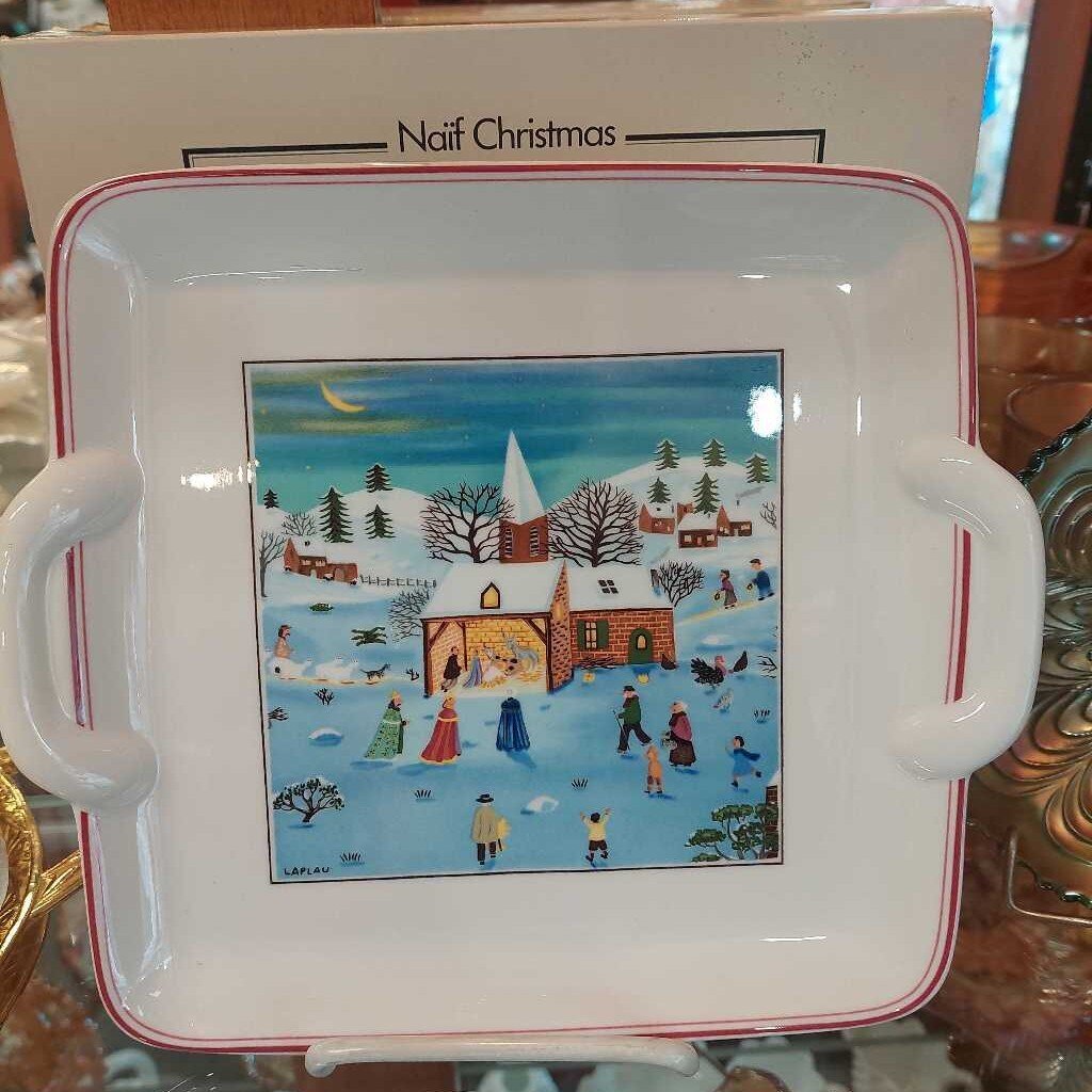 Villeroy & Boch Square Cake Platter Naif Christmas Boxed