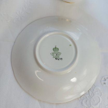 RARE AYNSLEY Double Cabbage Rose C1259 Tea Cup and Saucer