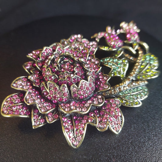 HEIDI DAUS Moody Hue Rose Crystal Brooch - The URBANARY Home and Garden