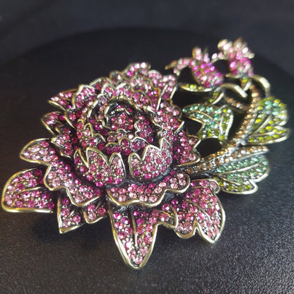 HEIDI DAUS Moody Hue Rose Crystal Brooch