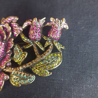 HEIDI DAUS Moody Hue Rose Crystal Brooch