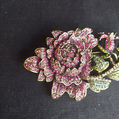 HEIDI DAUS Moody Hue Rose Crystal Brooch