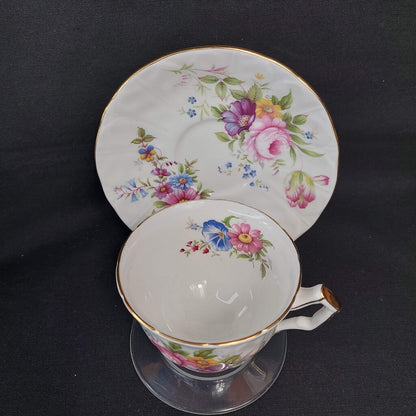 Vintage AYNSLEY "Crocus Shaped" and Embossed Tea Cup and Saucer