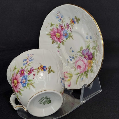 Vintage AYNSLEY "Crocus Shaped" and Embossed Tea Cup and Saucer