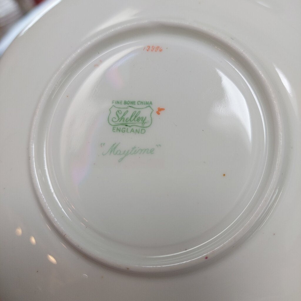 VTG Shelley Cherry Blossom "Maytime" #13386 Footed Teacup and Saucer