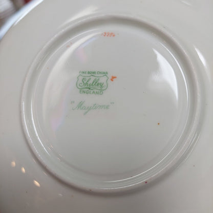 VTG Shelley Cherry Blossom "Maytime" #13386 Footed Teacup and Saucer