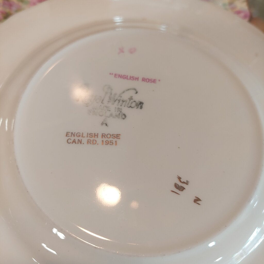 Four Royal Winton English Rose 381 Chintz 6.75 inch Dessert Plates