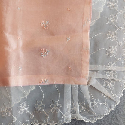 Vintage Pink Bassinet Crib Pram Coverlet and Sham Machine Embroidered - The URBANARY Home and Garden