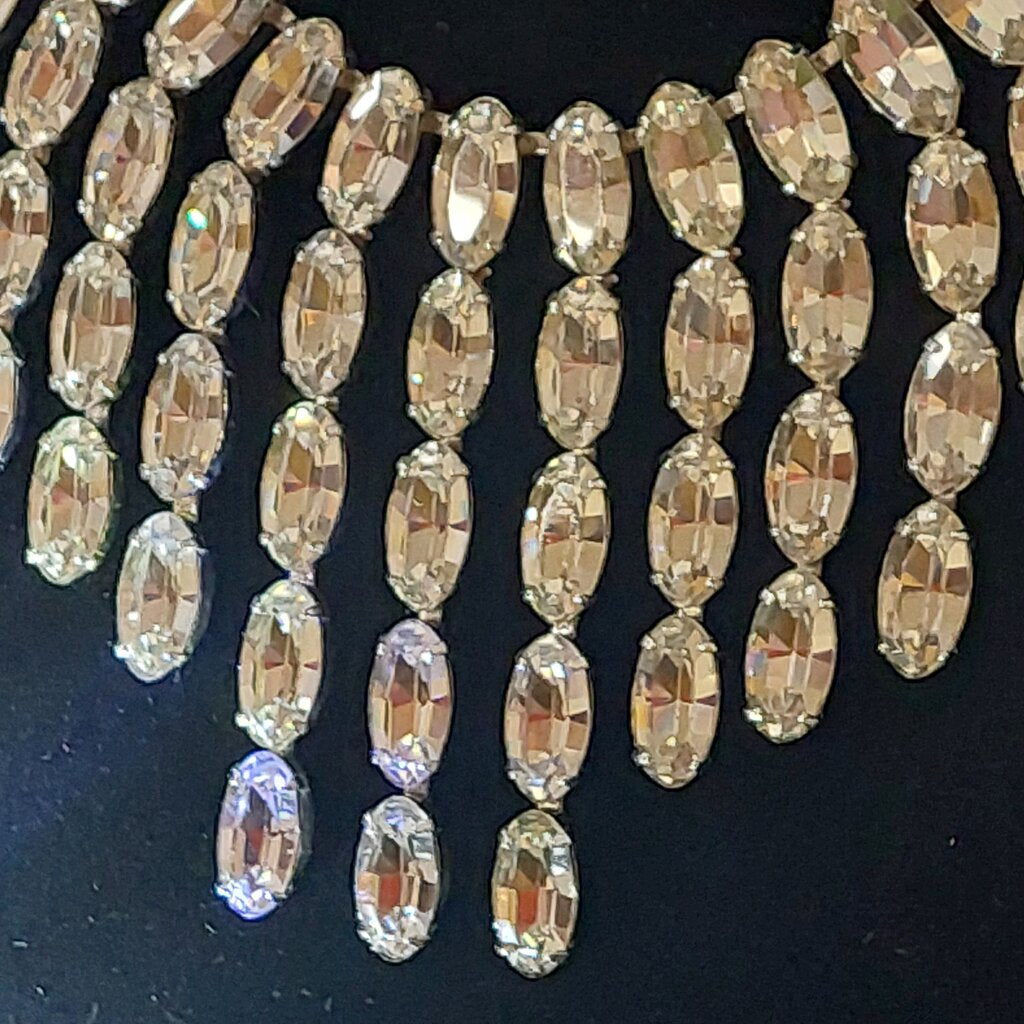 1950 Fenichel NYC Austrian Crystal Bib Necklace 12 to 15 inches long