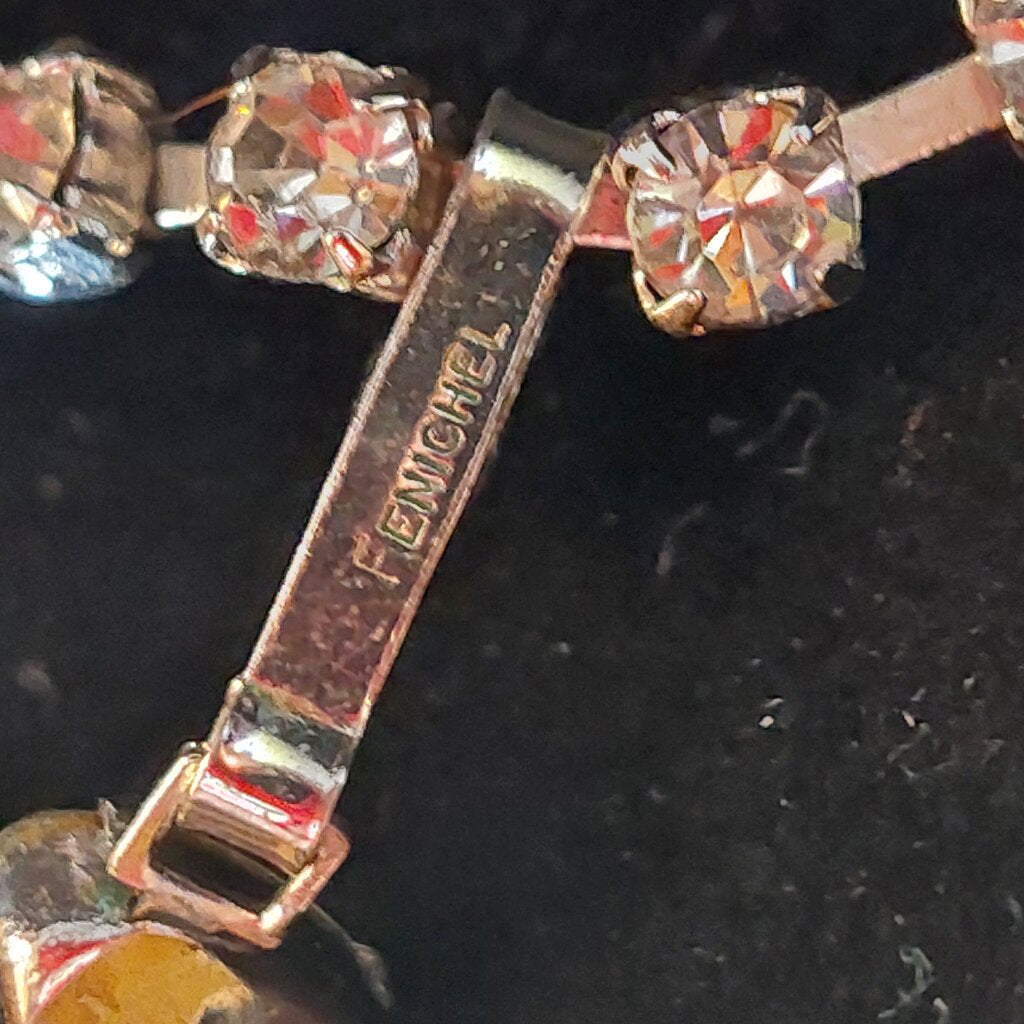 1950 Fenichel NYC Austrian Crystal Bib Necklace 12 to 15 inches long