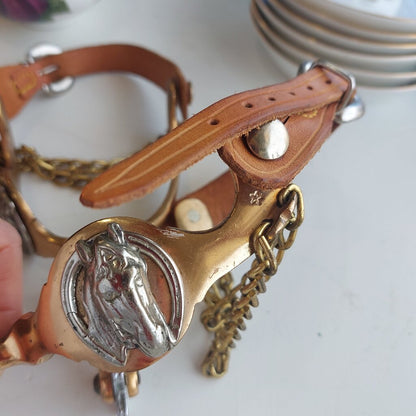 1950s Buermann Hercules Brass Leather Spurs Star North Judd Anchor - The URBANARY Home and Garden