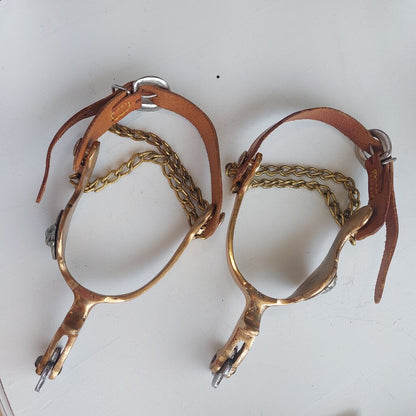 1950s Buermann Hercules Brass Leather Spurs Star North Judd Anchor - The URBANARY Home and Garden