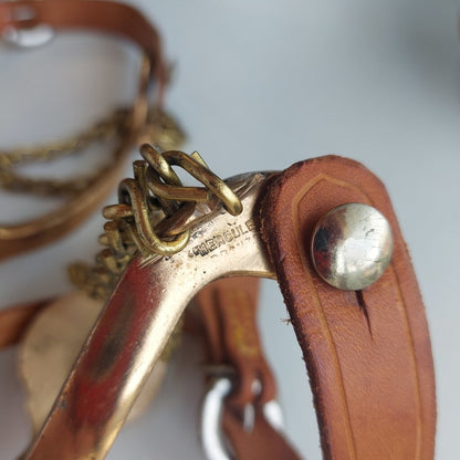 1950s Buermann Hercules Brass Leather Spurs Star North Judd Anchor