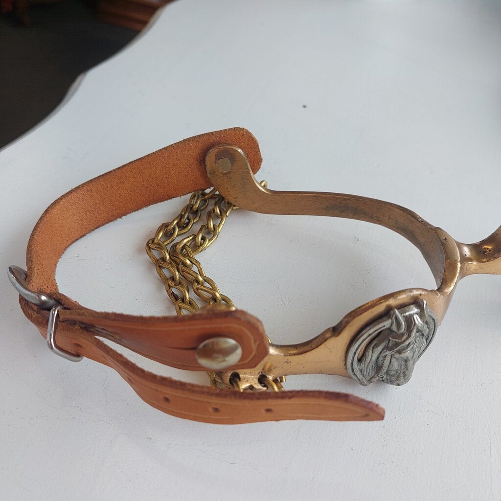 1950s Buermann Hercules Brass Leather Spurs Star North Judd Anchor