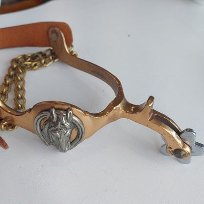 1950s Buermann Hercules Brass Leather Spurs Star North Judd Anchor