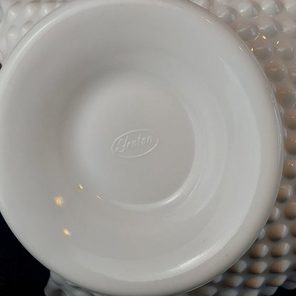 Fenton Milk Glass Hobnail 10 3/4 Inch Footed Ruffled Bowl 1970 - The URBANARY Home and Garden