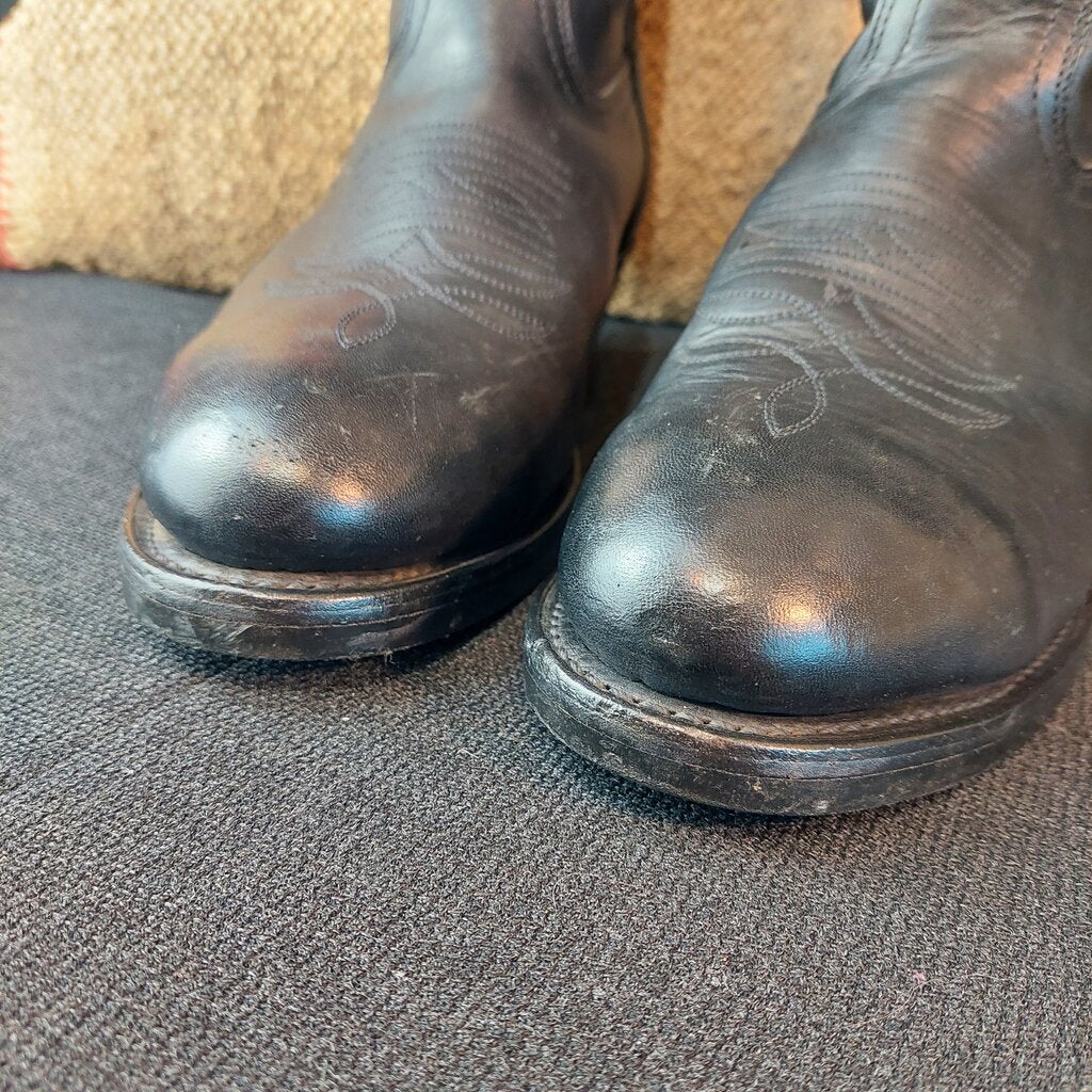 Boulet Black Western Work Book #8120 CSA Steel Toe Mens Size 6 1/2 Wide Womens Size 8 Wide - The URBANARY Home and Garden