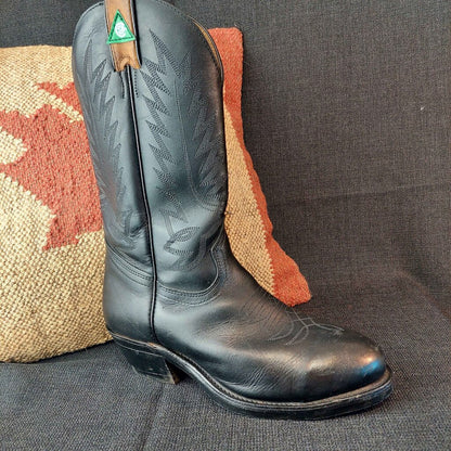 Boulet Black Western Work Book #8120 CSA Steel Toe - The URBANARY Home and Garden