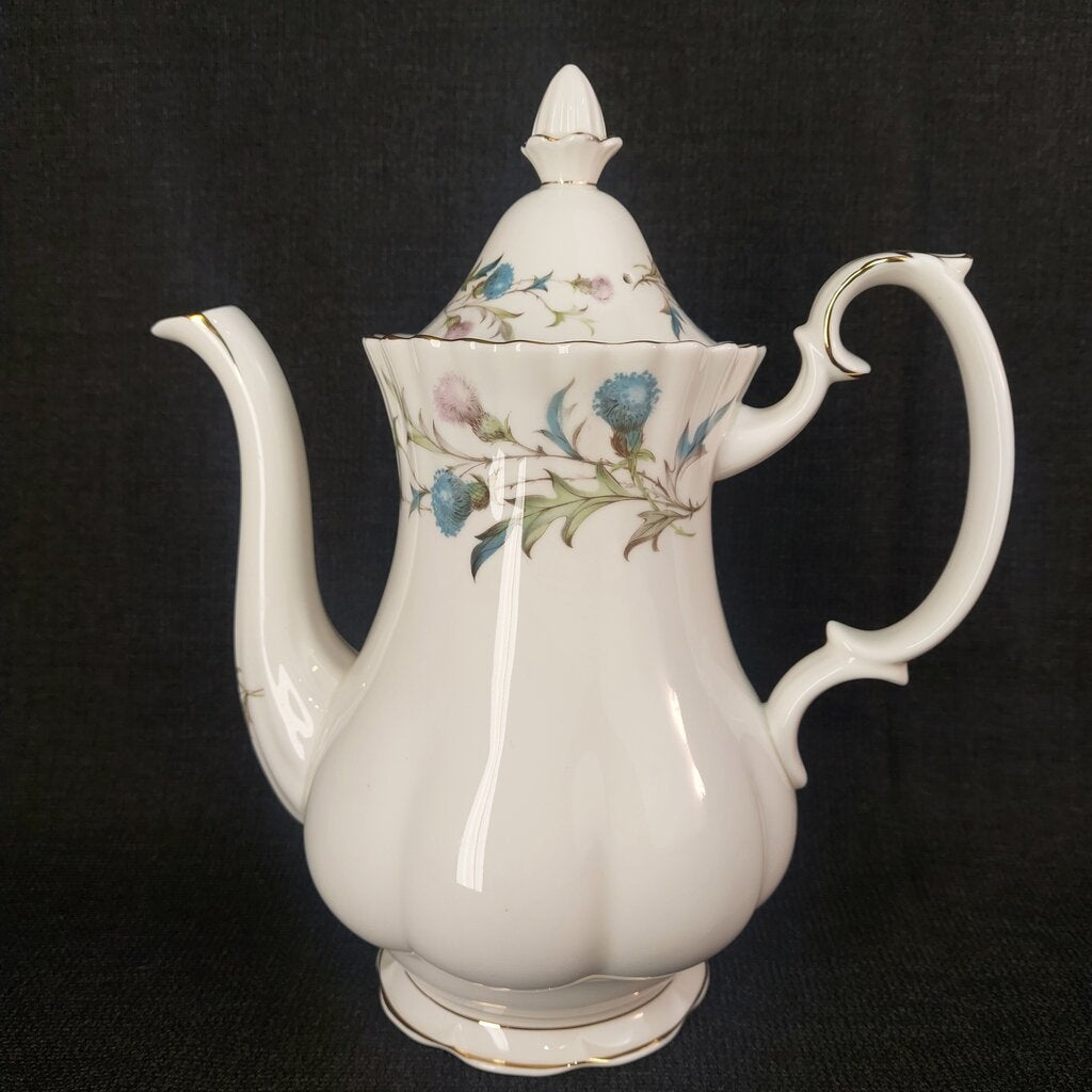 Royal Albert Brigadoon Coffee Pot Scottish Thistle 10 inches (26cm)