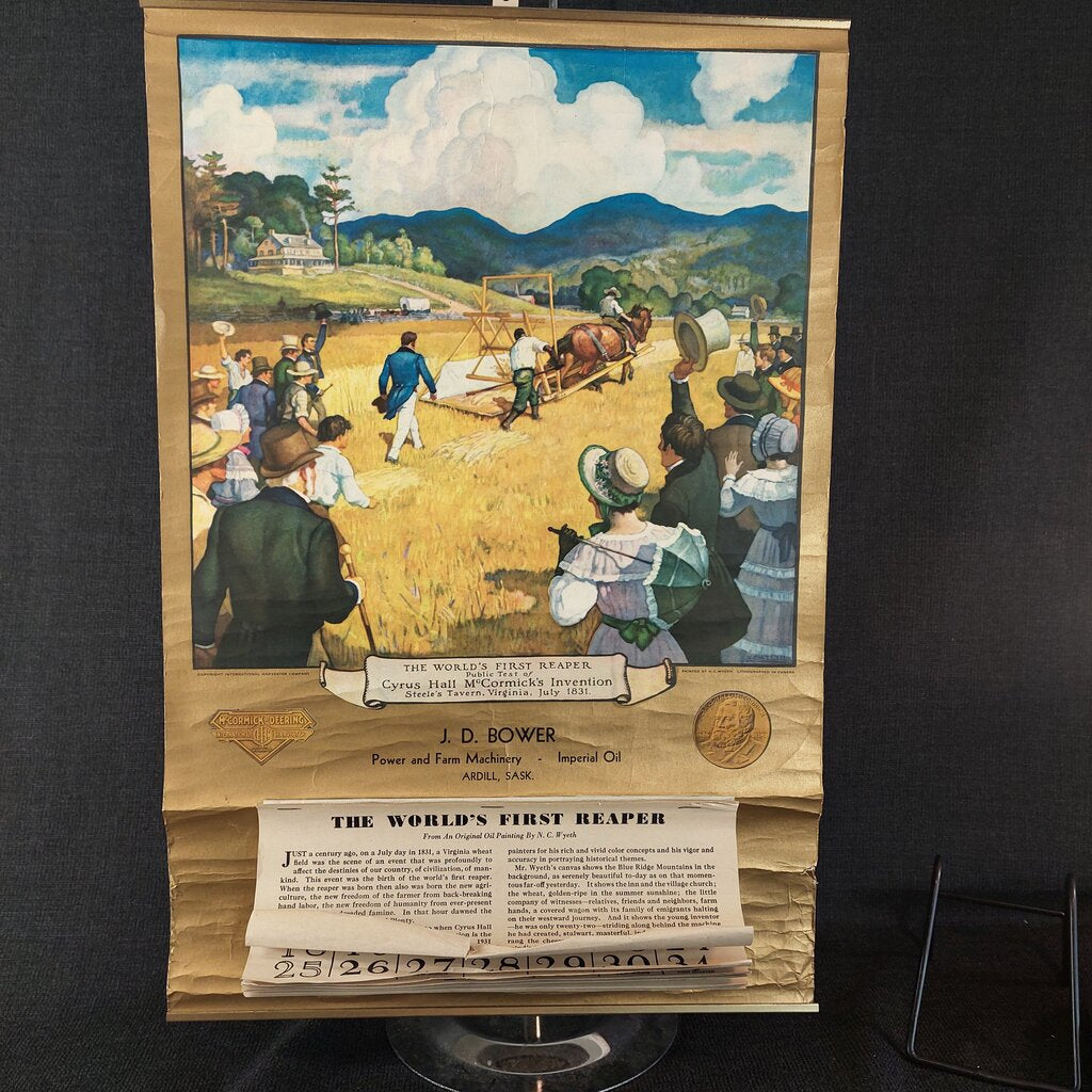 1931 McCormick Deering 1931 Ad Wall Calendar 'First Reaper' - The URBANARY Home and Garden