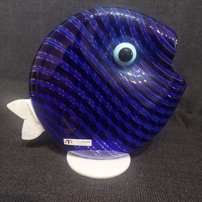 Signed Nicola Moretti Filigrana Fish Murano Glass Art - The URBANARY Home and Garden