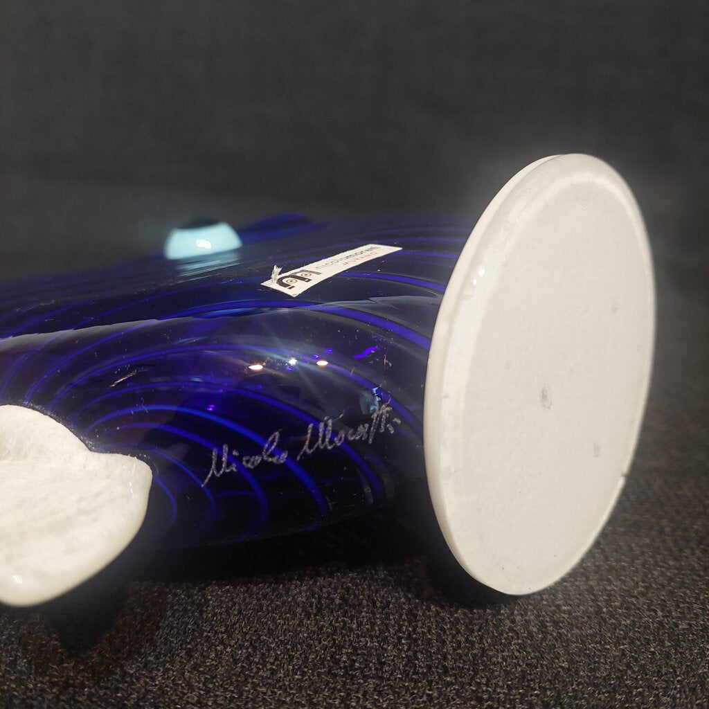 Signed Nicola Moretti Filigrana Fish Murano Glass Art - The URBANARY Home and Garden