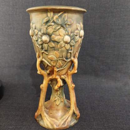 1920-33 Weller Art Pottery Art Nouveau Chalice Banyan Tree Vase Weller Woodcraft Line
