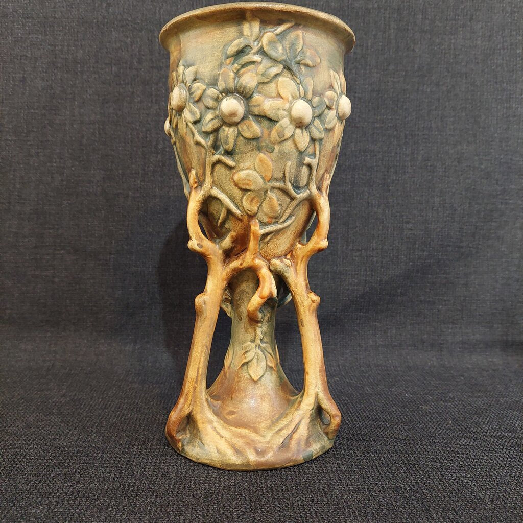 1920-33 Weller Art Pottery Art Nouveau Chalice Banyan Tree Vase Weller Woodcraft Line