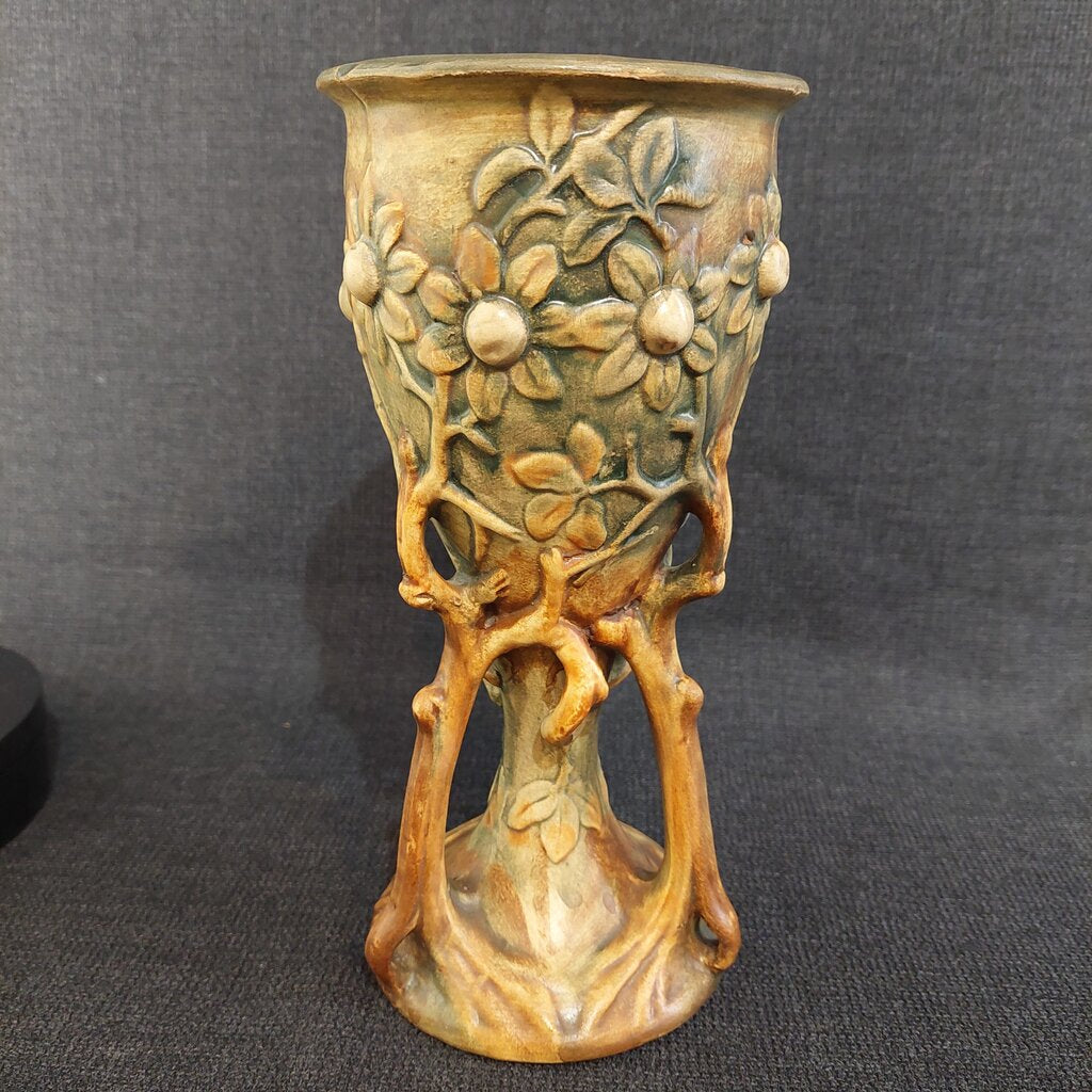 1920-33 Weller Art Pottery Art Nouveau Chalice Banyan Tree Vase Weller Woodcraft Line